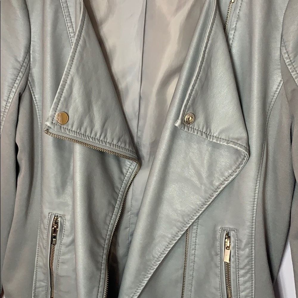 Grey Leather Jacket - Picture 3 of 5